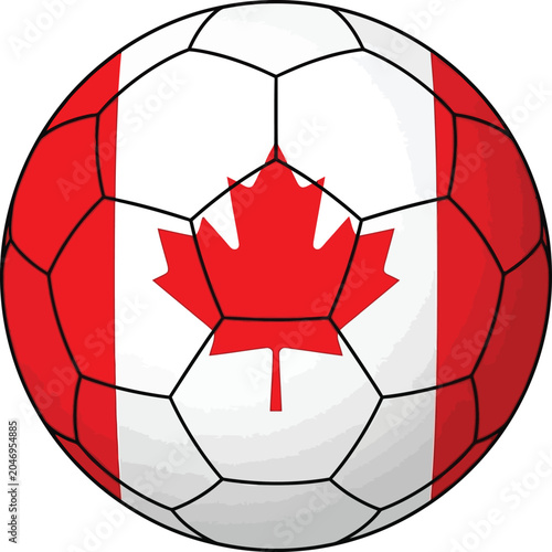 Soccer ball featuring the canadian national flag pattern football national canadian soccerball equipment patriotic international competition graphics activity