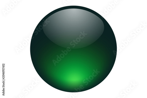 Schilderij op canvas Green sphere with soft lighting and dark gradients lighting gradient isolated ab
