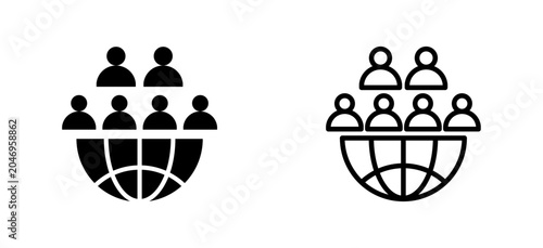 Bild auf Leinwand Style Glyph And Line Collection Vector Icon of Population