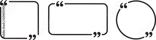 quotation frame icon set with speech quote borders and text box templates vector illustration