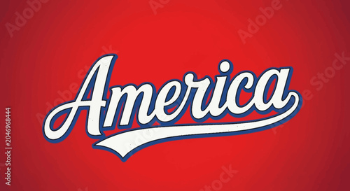 America wordmark on red background