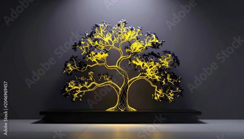 Elegant Golden Tree Wall Art Decor for Modern Interiors