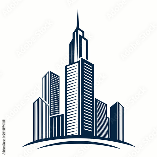 Vibrant Bold Stroke Skyscraper Profe Professional Photo