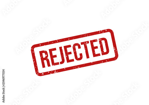 Red rejected stamp on white background