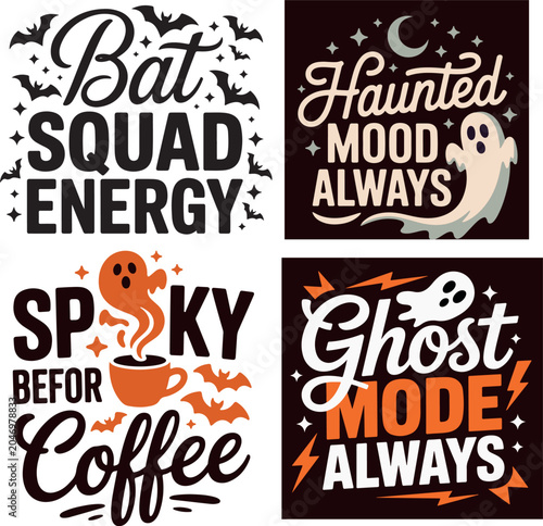 Halloween T-Shirt Design set | Spooky Typography Graphi