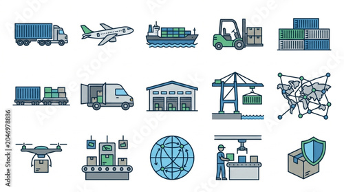 Supply Chain and Logistics Icons