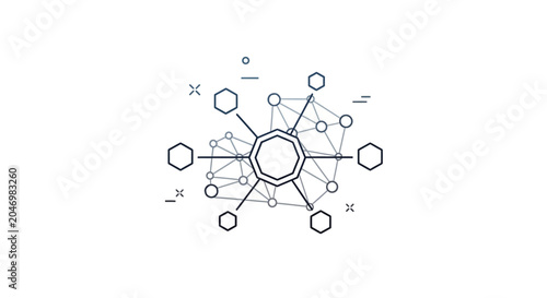 Bild auf Leinwand Molecular Structure Diagram Chemical Bonds.