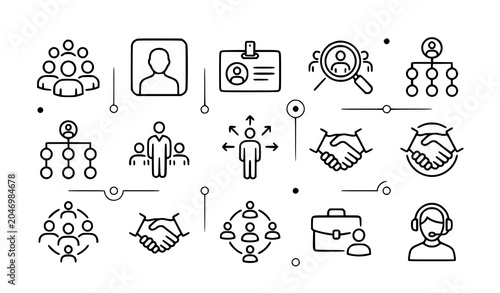 Foto Collection of business and teamwork related icons