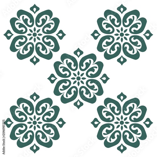set of floral elements