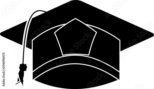 Εκτύπωση καμβά Vintage graduation cap stamp emblem for academic achievement, education certific