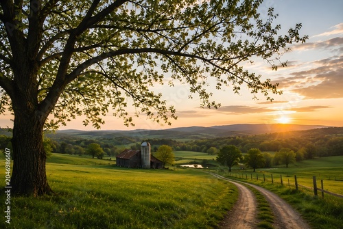 Rural scenery during golden hours