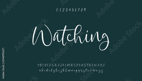 Bild auf Leinwand signature Font Calligraphy Logotype Script Brush Font Type Font lettering handwritten