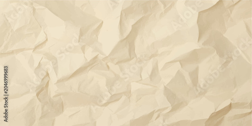 Tableau sur toile A textured background of crumpled beige paper, showcasing deep folds and shadow play, evoking a sense of age and wear
