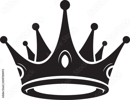 Принти на полотні Crown black silhouette vector, Simple silhouette Design vector icon with white b