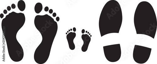 Canvastavla Different human footprints