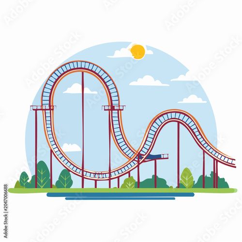 Roller Coaster Ride Illustration