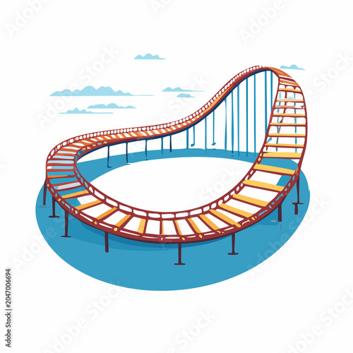 Roller Coaster Track Illustration