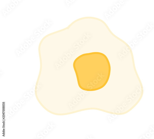 fried egg on white background