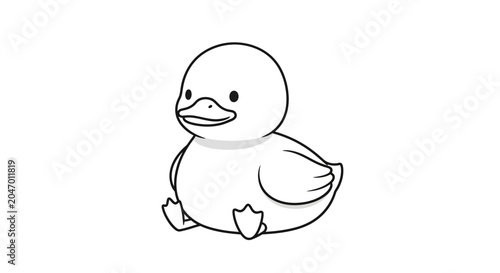 Canvastavla Cute Cartoon Duckling Animal Character.