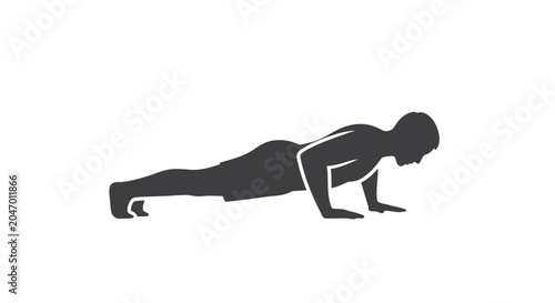 Tableau sur toile Man doing push up exercise.