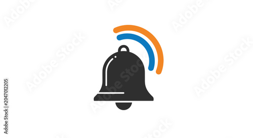 Fotografi Notification bell with sound waves.
