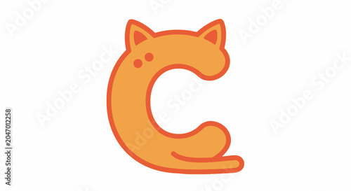 фотографія Orange cat shaped letter C.