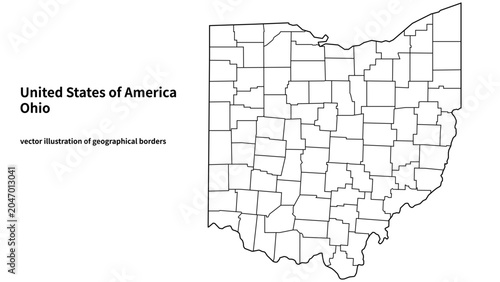 Εκτύπωση καμβά Ohio state county boundaries vector map graphic for infographic layout