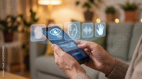 Elderly mobile payment security biometrics trustful screen