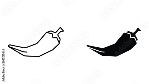 Simple black and white pepper illustration