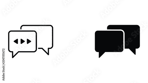 Minimal chat bubbles with code and plain icons