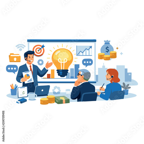 Customer Support and Technical Assistance Flat Vector Illustration 