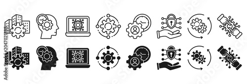 Foto Industrial control system icon set