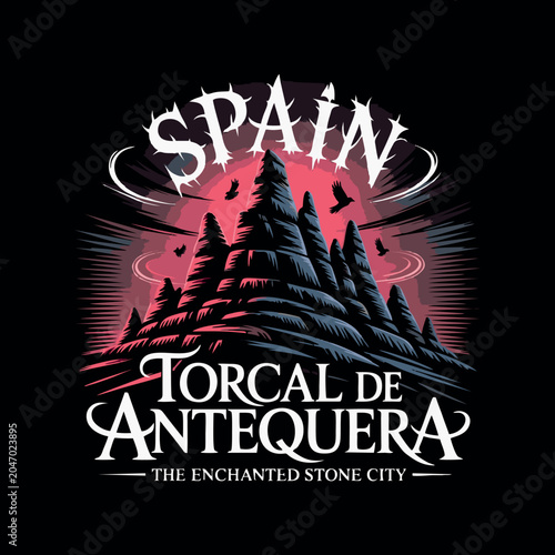Spain Torcal de Antequera Vintage Mountain Nature Travel T-Shirt Design