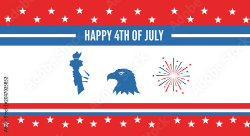 Obraz na plátne American Independence Day Patriotic Symbols 1.