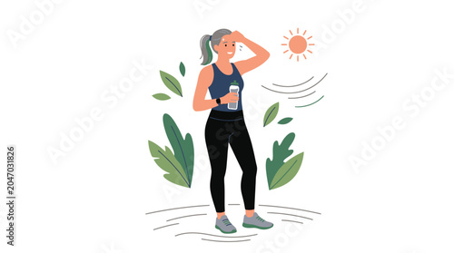 Woman in athletic wear exercising outdoors.