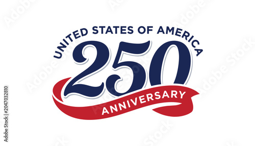 Fotografia United states of america 250th anniversary commemorative emblem logo