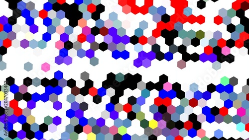 Abstract Hexagonal Pattern Background with Vibrant Colors and Geometric Shapes