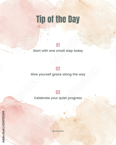 Tip of the Day Social Media Watercolor Template