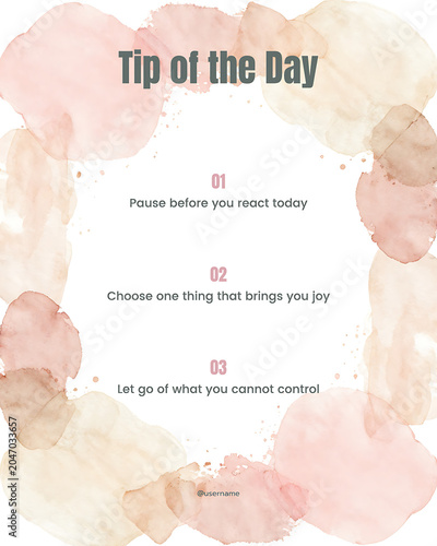 Watercolor Border Tip of the Day Template