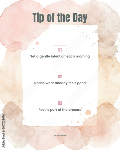 Pastel Watercolor Tip of the Day Social Media Template