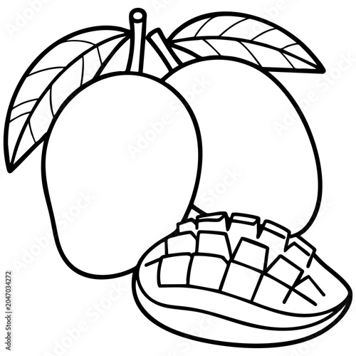 Hand Drawn Fruit Artwork With Educational Worksheet Style and Clean Botanical Outline Design Isolated on a Transparent or White Background