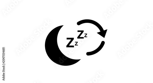 Sleep Cycle Moon Arrow Symbol Zzz.