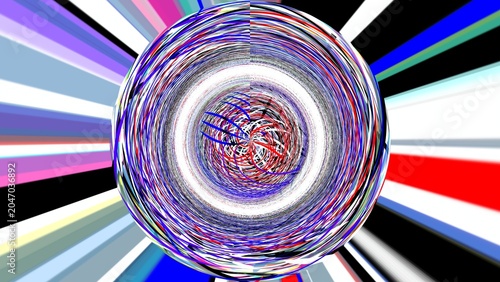 Abstract Fractal Orb with Radial Light Streaks and Geometric Patterns