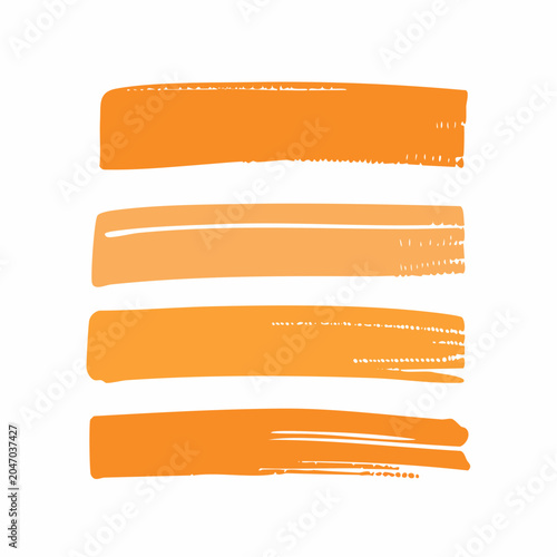 Four Orange Brush Strokes