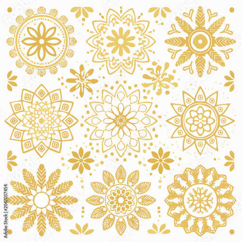 Golden Mandala Patterns