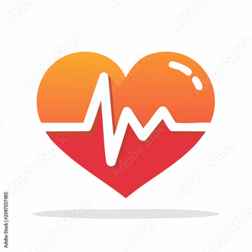 Heartbeat Icon with ECG Line