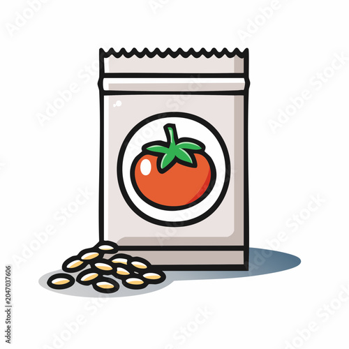 Tomato Seed Packet Illustration