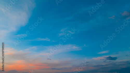 A sunny day in Türkiye, a colorful, vibrant blue sky and thin, white, tinted clouds.