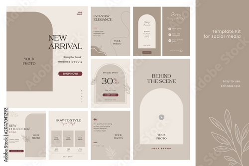 Template Social Media Kit for Hijab Fashion Brand-Elegant Minimal Islamic Fashion Pack
