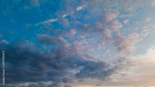 A sunny day in Türkiye, a colorful, vibrant blue sky and thin, white, tinted clouds.